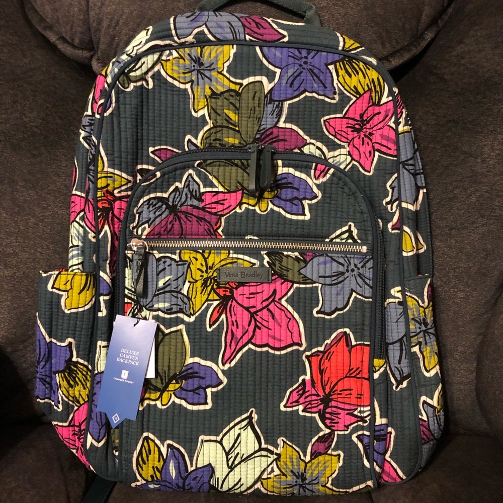 Vera Bradley Iconic DeluxeBackPack Falling Flower
